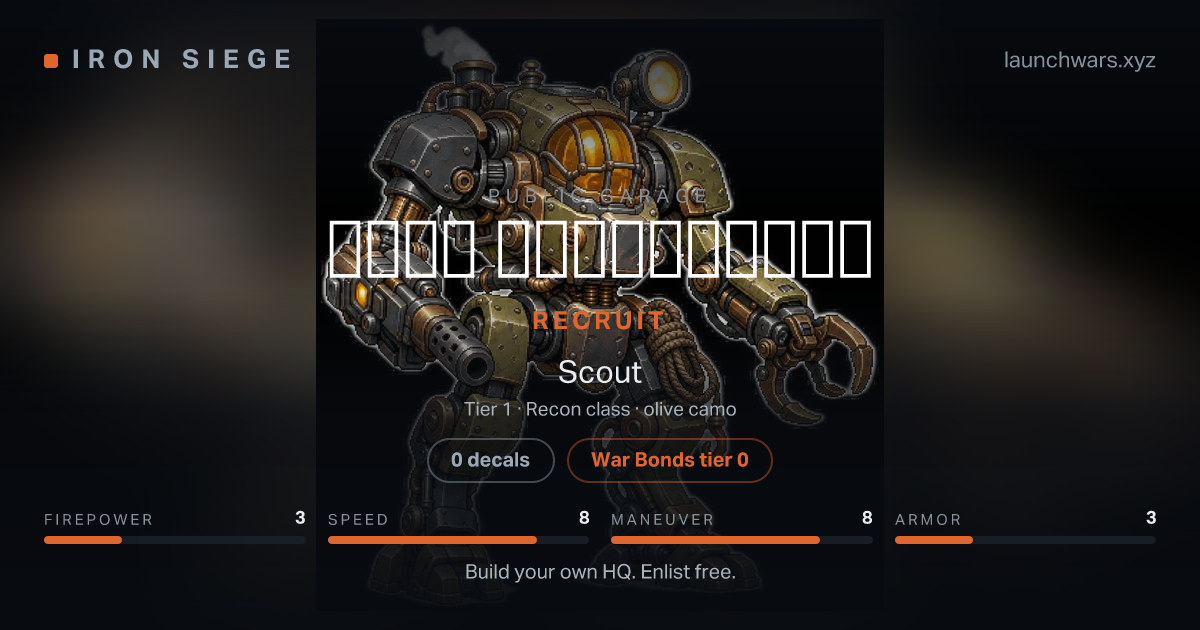 Share card for 𝐓𝐞𝐦𝐮 𝐤𝐚𝐫𝐭𝐡𝐢𝐤𝟐𝟑𝟐: Recruit, fielding the Scout.